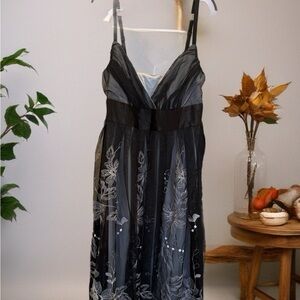 Elegant Black Floral Dress